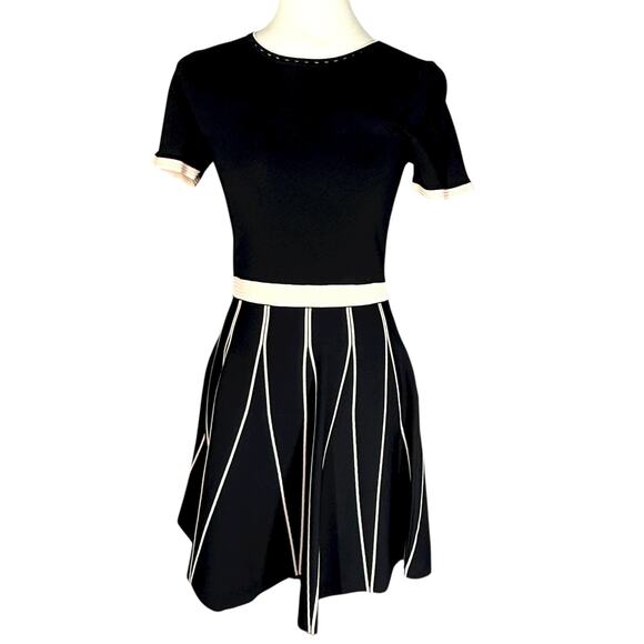 Shoshanna Tinsley Piped Pink Knit Fit-and-Flare Dress Small - Picture 10 of 13